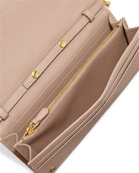 prada saffiano wallet on chain blush|prada wallets women on sale.